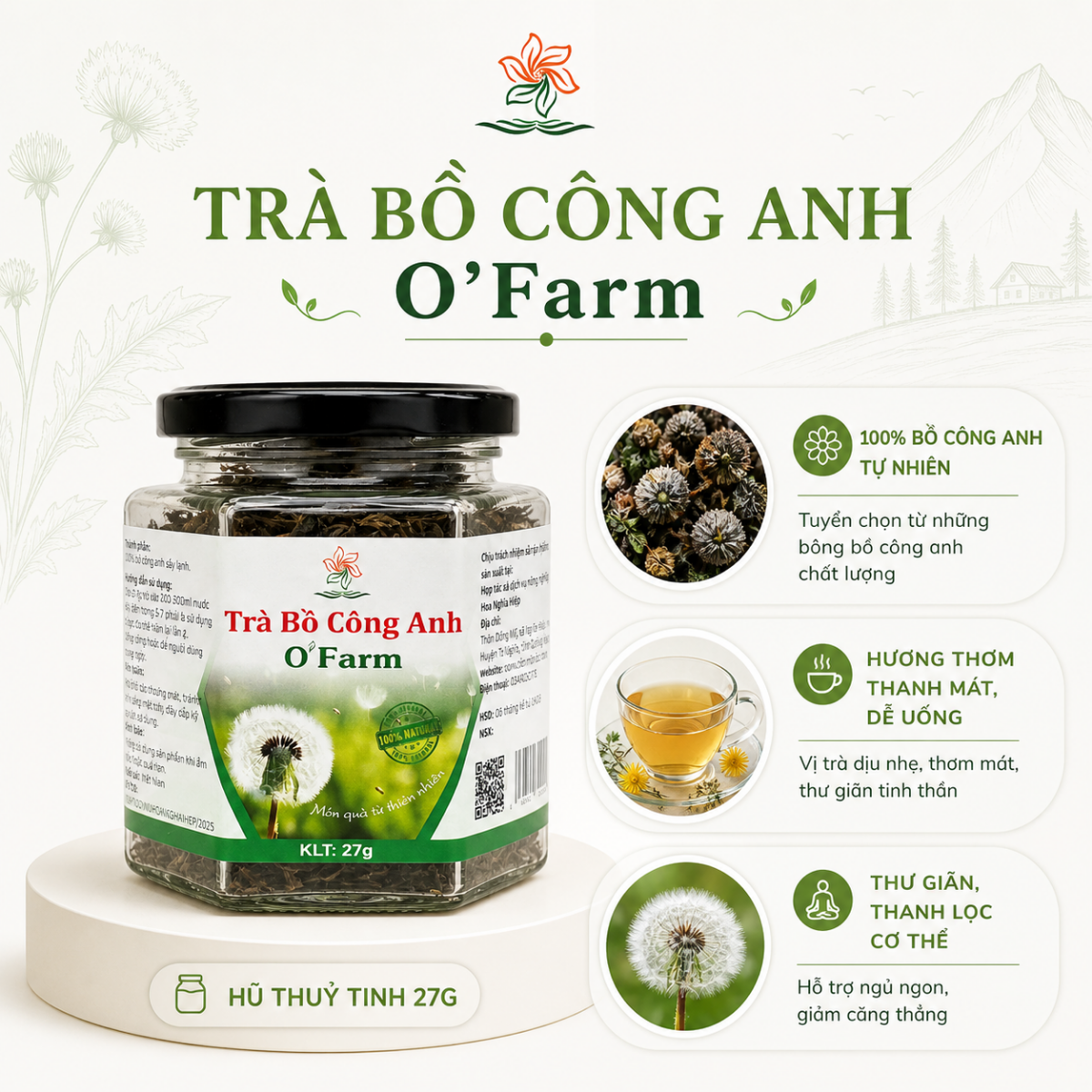 Trà Bồ Công Anh O'FARM