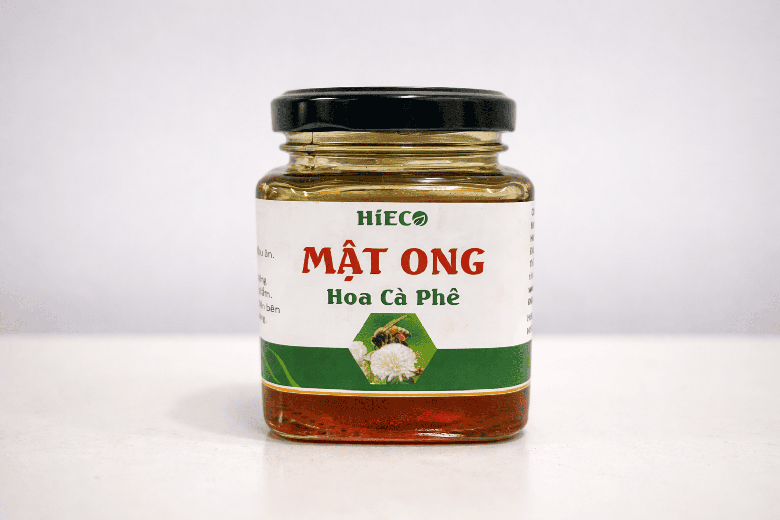 Mật ong hoa cà phê dung tích 380ml trong hũ thủy tinh cao cấp, dày dặn